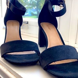 Suede Black Open Heel